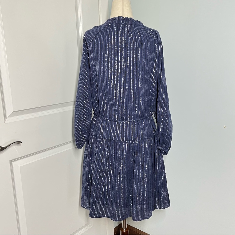 Apiece Apart Laguna mini dress in silver lurex stripes size M - Picture 7 of 13
